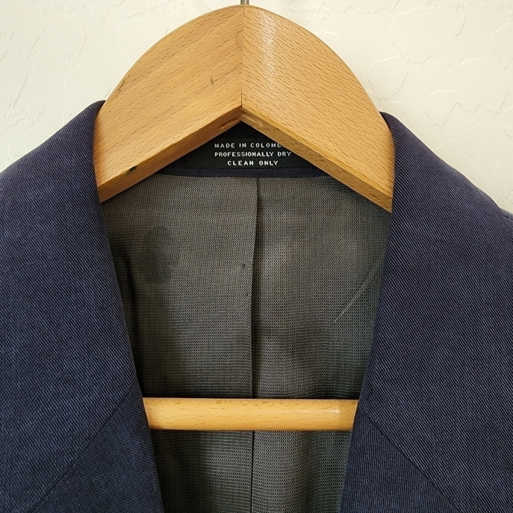 💜 Oscar de la renta Dark Blue Navy Blazer 40 R Business Designer - Picture 4 of 7
